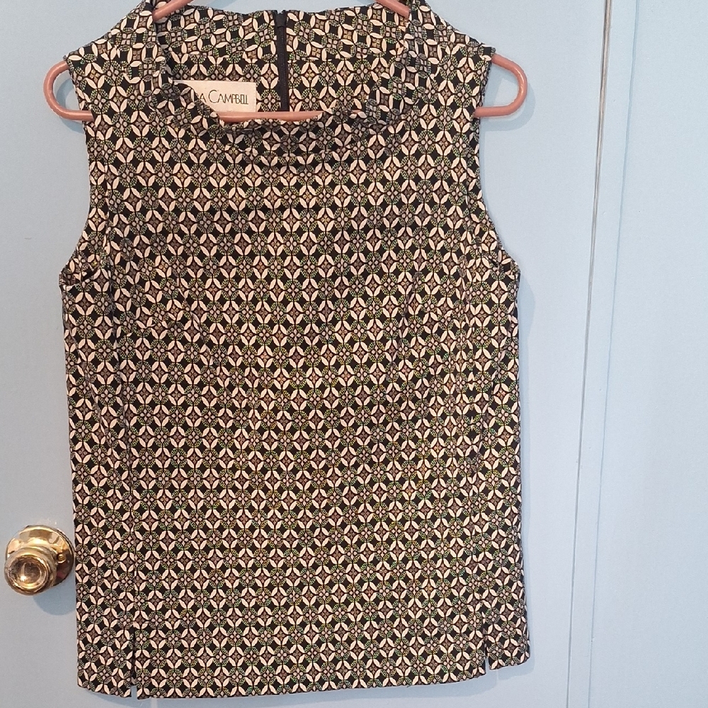 Sara Campbell Black and White Patterned Blouse